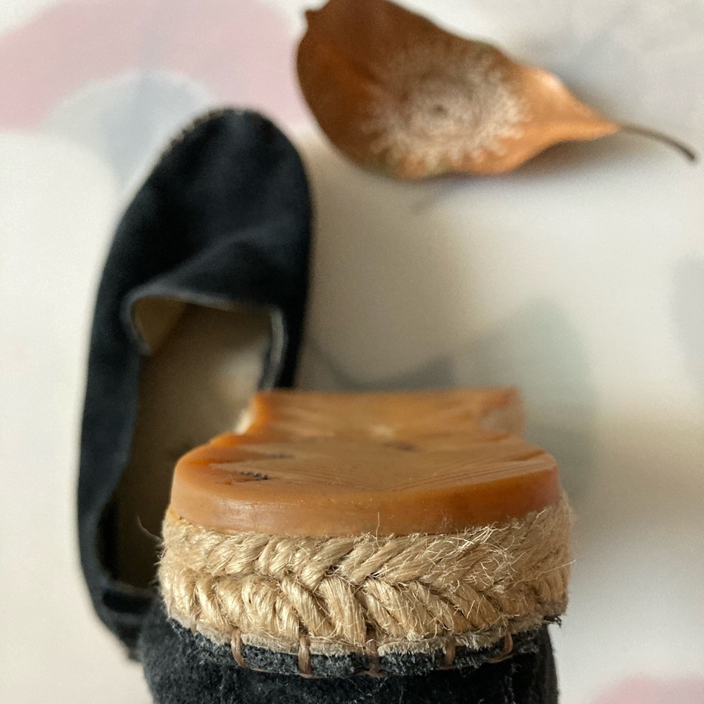 Free People Black Suede Leather loafers flats size 7 - Picture 7 of 9